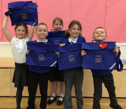 Parish Council fund new school book bags for every child at Buckshaw Primary School